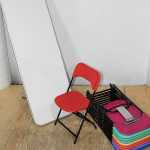 Mesa Infantil Rectangular 180x50 Fibra de Vidrio con Silla Plegable Infantil Colores 2