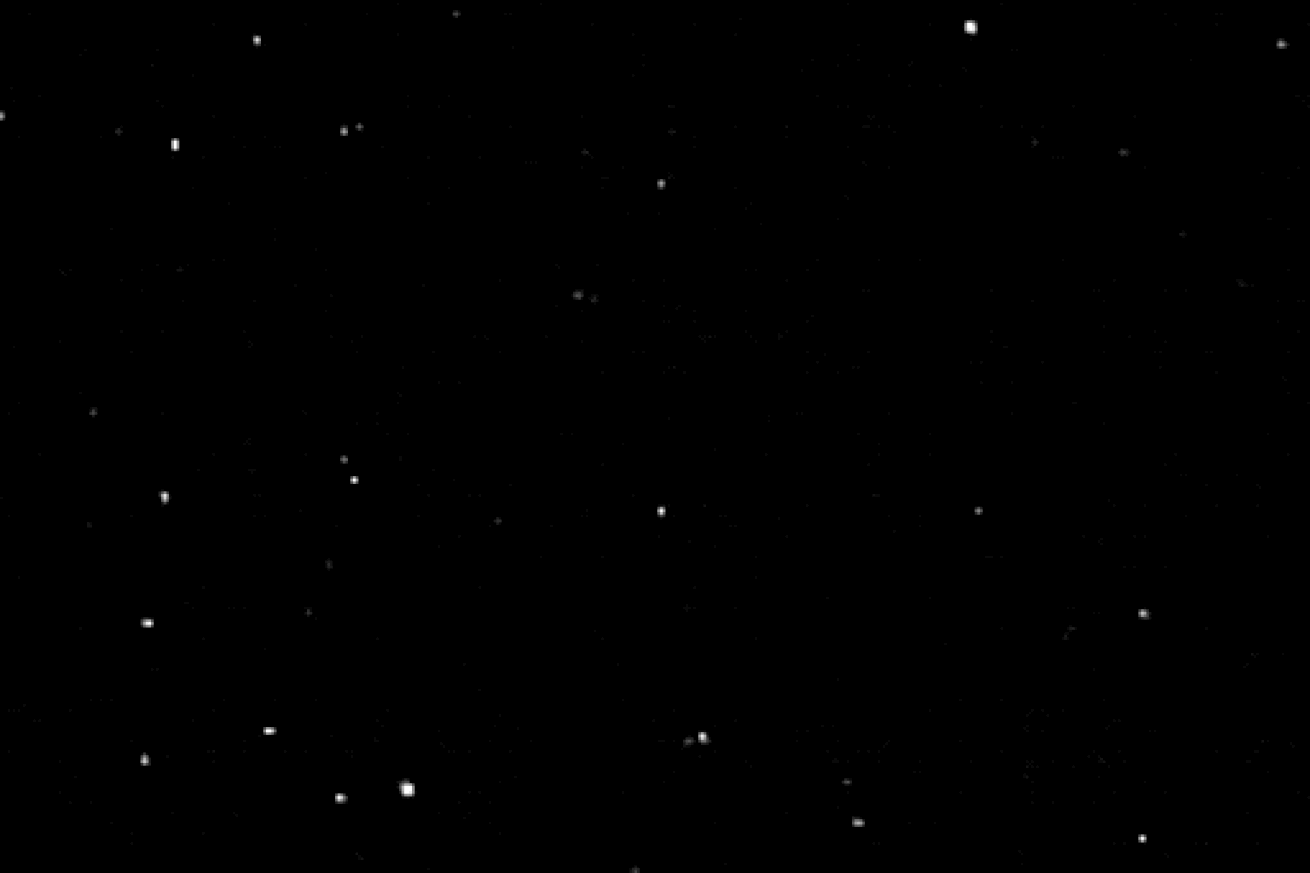 La vista de 2014 MU69 iluminada por el sol a medida que New Horizons se aleja.  