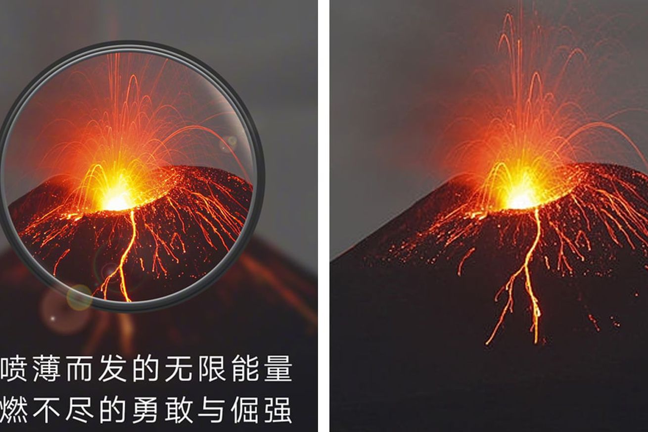 La foto de Huawei (izquierda) contra la foto original (derecha)