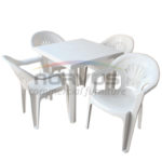 JGO - Mesa cuadrada 80x80 con 4 sillas Palermo plastico blanco_NVS