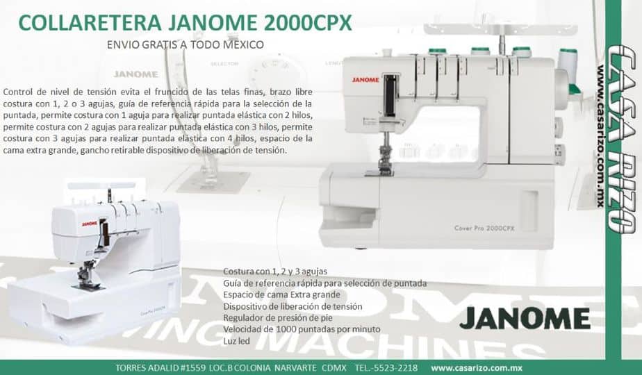 Maquina collaretera Janome 2000cpx - Casa Rizo - www.casarizo.com.mx