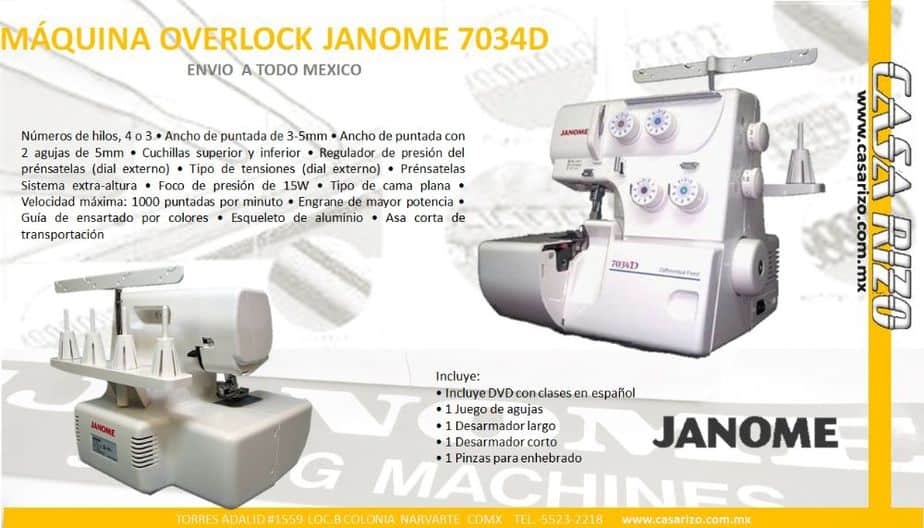 Maquina overlock janome - Casa Rizo - www.casarizo.com.mx