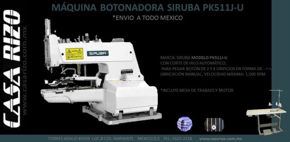 Maquina botonadora Siruba pk511j-u - Casa Rizo