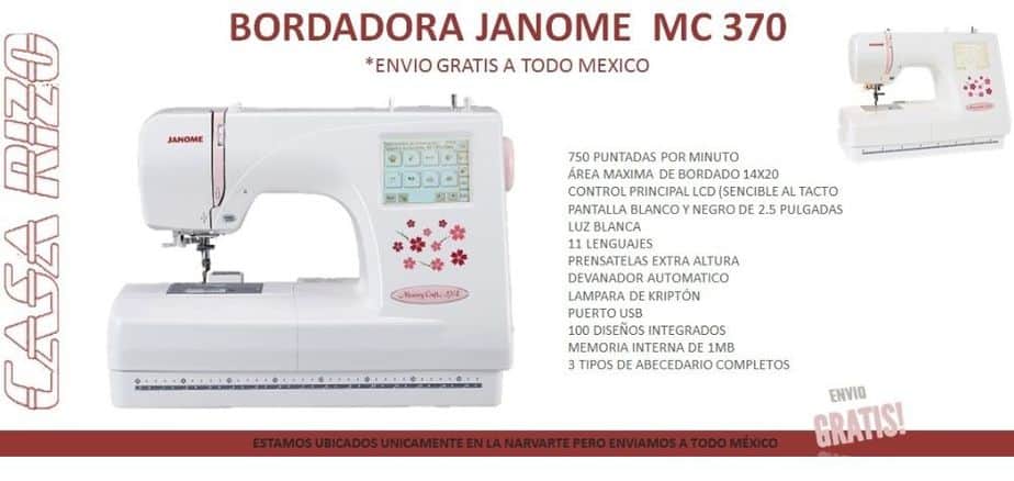 Bordadora janome modelo mc370 - Casa Rizo - www.casarizo.com.mx